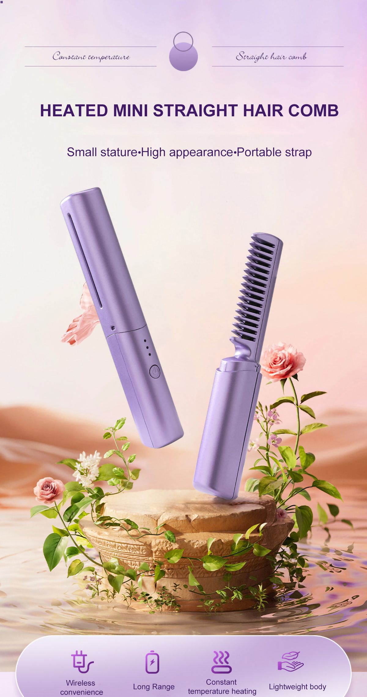 Meneflix Cordless Mini Hair Straightener